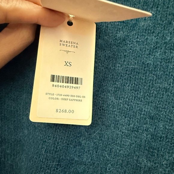 Doen Marsena Sweater Deep Sapphire Blue XS NWT - Picture 7 of 9